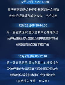 第一屆北京宣武醫(yī)院-重慶急救中心神經(jīng)損傷及神經(jīng)重癥論壇暨第五屆中國(guó)醫(yī)師協(xié)會(huì)顱腦創(chuàng)傷適宜技術(shù)推廣會(huì)日程安排